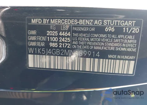 2021 Mercedes-Benz Cla 250 z USA, uszkodzony, nr VIN W1K5J4GB2MN189914